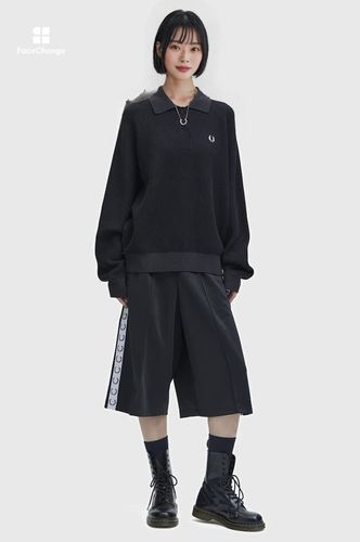 Textured Knitted Shirt(10 102：BLACK): | FRED PERRY JAPAN