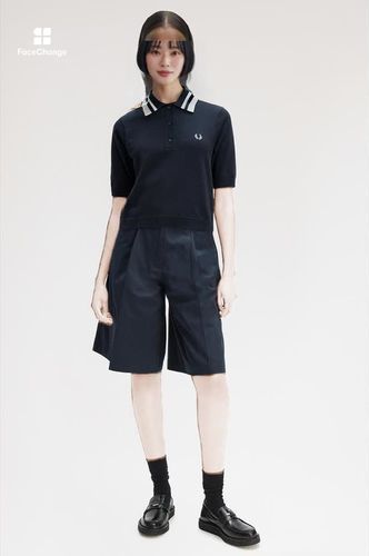 Bold Twin Tipped Knitted Shirt(10 608：NAVY): | FRED PERRY JAPAN