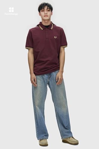 The Fred Perry Shirt - M12(36 93C：BLACK / WHITE / SUMMER CLAY