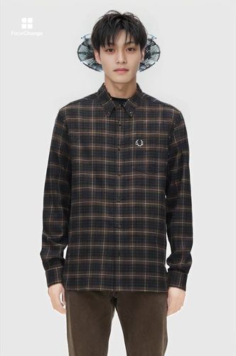 Brushed Twill Tartan Shirt(S Q21：BURNT TOBACCO): | FRED PERRY
