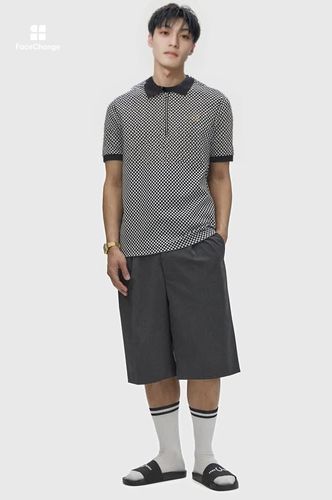 Chequerboard Polo Shirt(S 102：BLACK): | FRED PERRY JAPAN