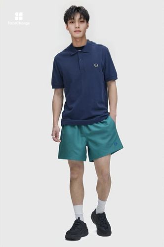 Fred Perry ブルー半袖ポロシャツ FRED PERRY（フレッドペリー） ポロシャツ 半袖 メンズ ツイン