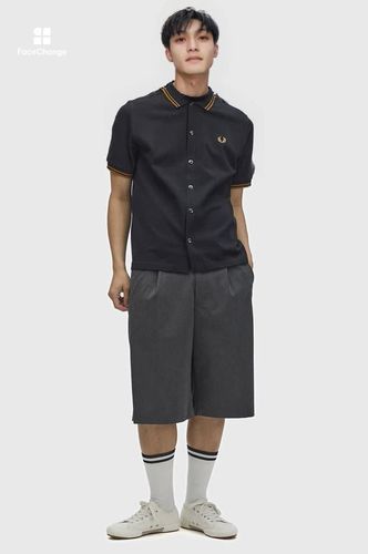 午後 Fred Perry フレッドペリー ポロシャツ 4色セット M Button Through Polo Shirt(S 102：BLACK): | FRED PERRY JAPAN