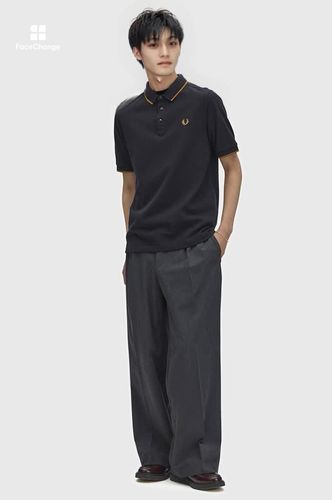 FRED PERRY ブラックポロシャツ Mサイズ Collar Stand Polo Shirt(S 102：BLACK): | FRED PERRY JAPAN