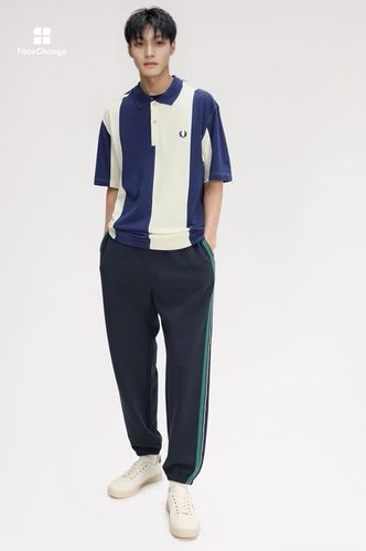 Cut And Sew Panel Polo Shirt(S 143：FRENCH NAVY): | FRED PERRY