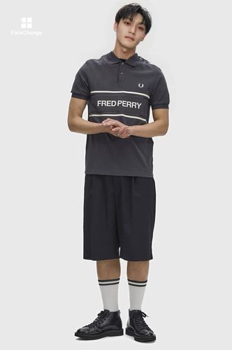 Fred Perry Graphic Polo Shirt(S 297：ANCHOR GREY): | FRED PERRY