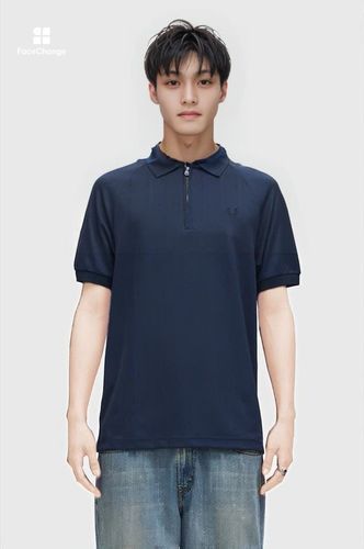 FRED PERRY ネイビー ポロシャツ Lとカーハートジャケット Jacquard Zip Neck Polo Shirt(M X86：TENNIS BLUE): | FRED PERRY