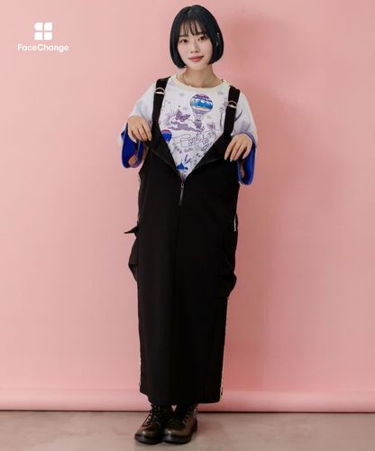 153628：メルヘンな街柄レイヤード風プルオーバーの通販-ScoLar