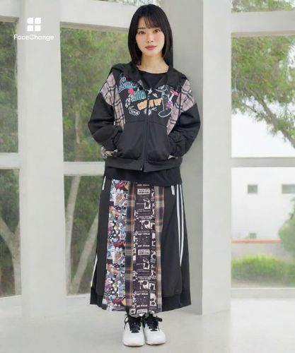 アイボ　ブラック　2点153653：POP・チェック柄切替パーカー 153653：POP・チェック柄切替パーカーの通販-ScoLar