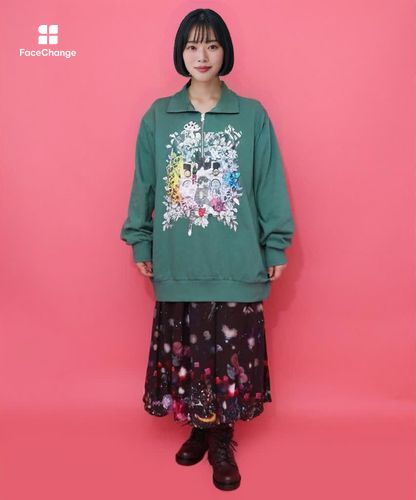 ScoLar 153697：スカラーちゃんと時計と音楽柄裏毛チュニック 153697：スカラーちゃんと時計と音楽柄裏毛チュニックの通販-ScoLar