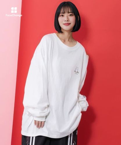 361105：ネコの洗脳柄ロングスリーブTシャツの通販-ScoLar