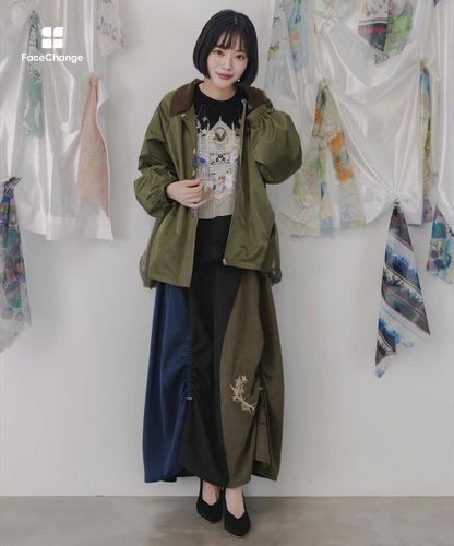 杉咲花着用✨美品ラルフローレン リネンブルゾン 淡グリーン 実寸Ｓ 男女兼用白衣ユーティリティコート長袖[KAZEN製品] KZN115｜THS-白衣