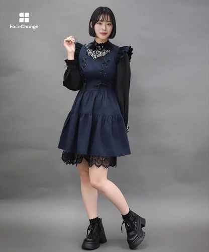 クロスレースフリルミニワンピース【期間限定価格・SALE2点10％対象
