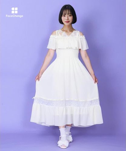 オフショルフリルロングワンピース | POETIQUE -outlet- | axes femme