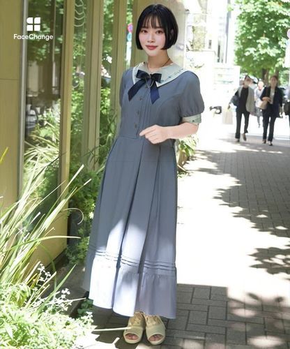 【美品】フォクシー ワンピースドレス ボックスプリーツAライン グログランリボン リボンブローチ薔薇刺繍ワンピース | axes femme | axes femme 公式