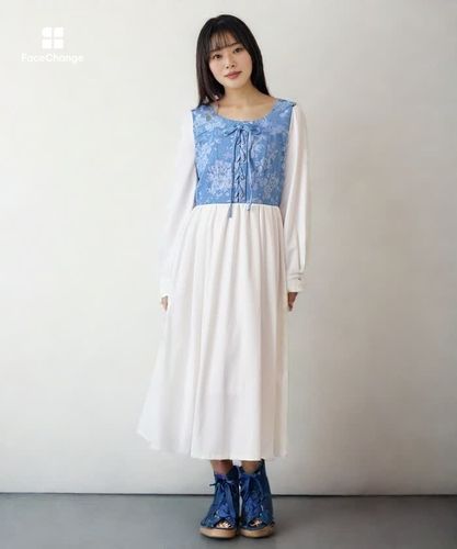 ブーケデニムレースアップワンピース【期間限定価格】 | axes femme