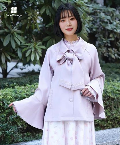 レース使いベルスリーブコート【期間限定価格】 | axes femme 公式