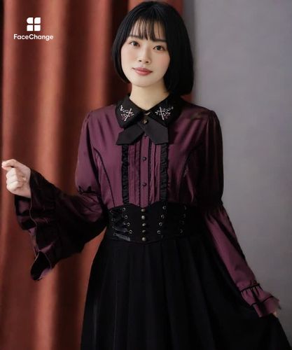 クロスローズ刺繍ブラウス | axes femme online shop