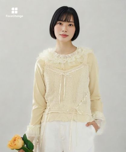 レースアップニットビスチェ【期間限定価格】 | axes femme online shop