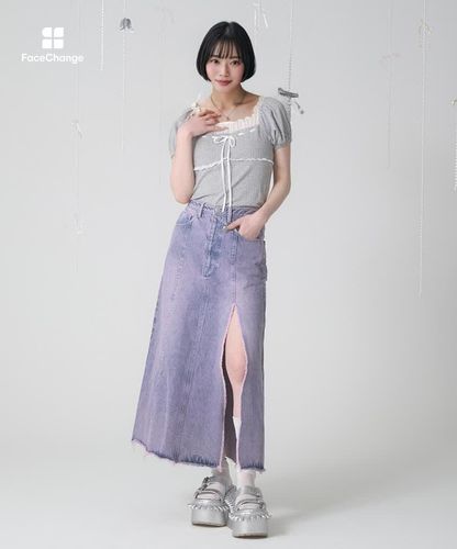 リペッドブリーチデニムスカート【期間限定価格】【2点10％・3点15