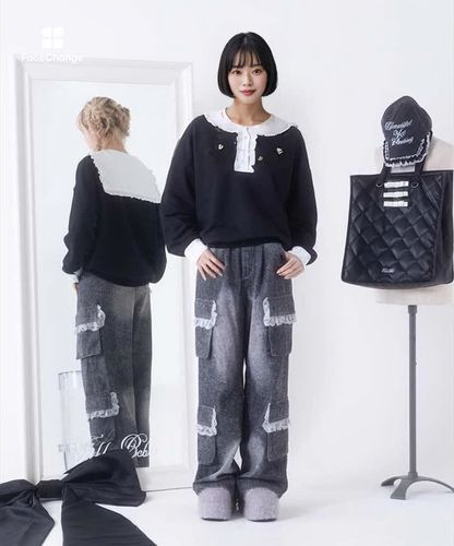 レースフリルカーゴデニム | axes femme online shop