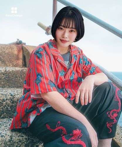 シーサー柄アロハシャツ | axes femme 公式オンラインショップ