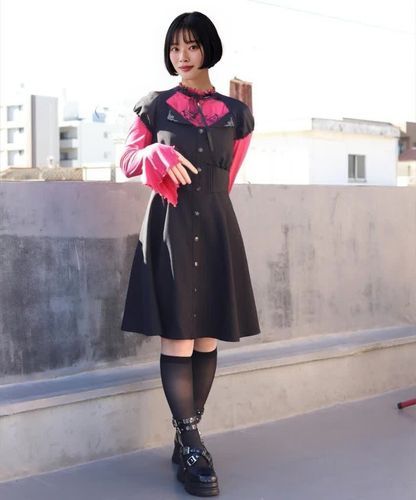 カットアウトデザインミニワンピース | axes femme online shop