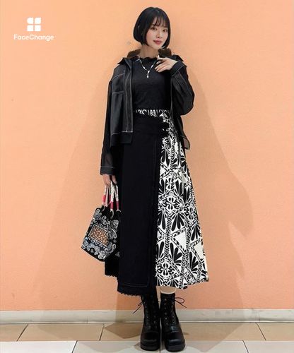 アシメ飾りベルトリーフ柄スカート | purple label | axes femme 公式