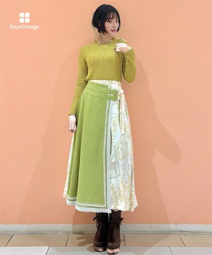 アシメエスニック柄スカート【期間限定価格】【2点10％・3点15％対象
