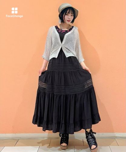 レース使いフレアスカート 【10%OFF対象商品】 | axes femme 公式