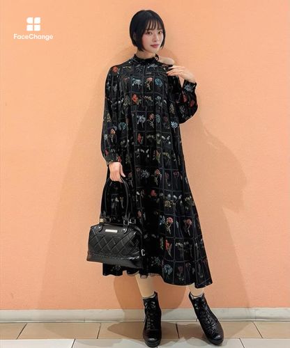 総柄ティアードワンピース | axes femme online shop