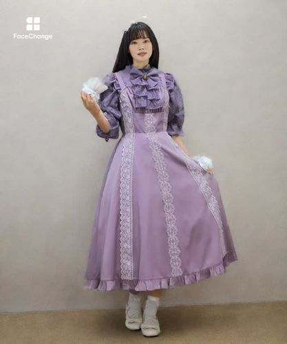 【Chalmiere】シュエット　ジャンパースカート　ロング　kawaii 新品 シュエットジャンパースカート | axes femme online shop