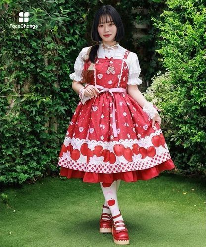 新品タグ付★アクシーズファムシャルミエールスウィーティアップルジャンパースカート 新品タグ付☆アクシーズファムシャルミエールスウィーティアップル