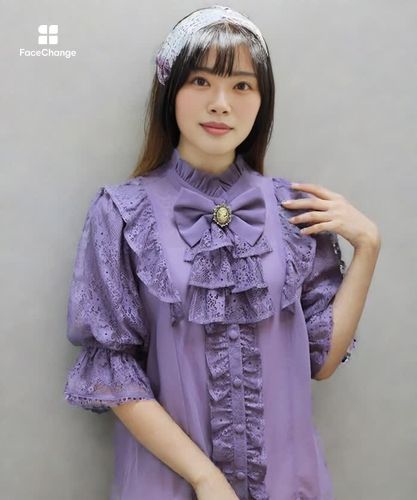 クラシカルレーシー半袖ブラウス | Chalmiere | axes femme onlineshop