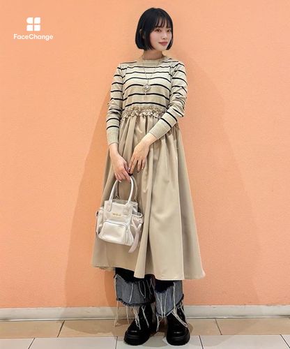 ボーダードッキングワンピース | axes femme 公式オンラインショップ