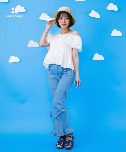 リボン付ストレッチデニムパンツ【10%OFF対象商品】 | axes femme 公式