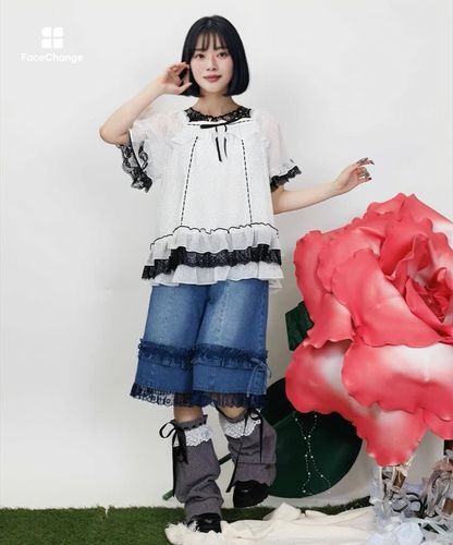 フリルハーフデニムパンツ | axes femme | axes femme 公式オンライン