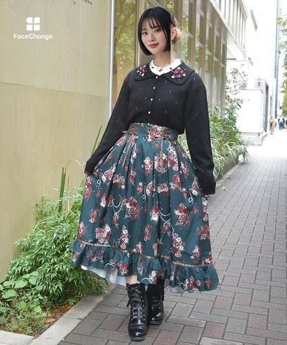 ローズ・オン・フルールスカート | axes femme online shop