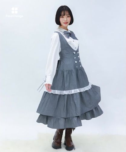 axes femme Chalmiereスウィーティアップルジャンスカ（紺） axes femme Chalmiereスウィーティアップルジャンスカ（紺）