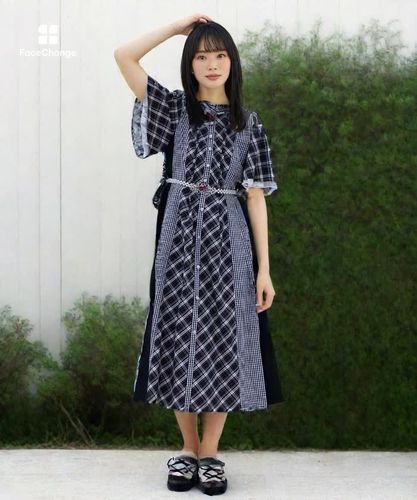 チェック切替パッチワークワンピース | axes femme online shop