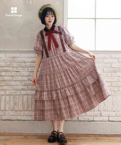 丸襟チェックワンピース | axes femme 公式オンラインショップ
