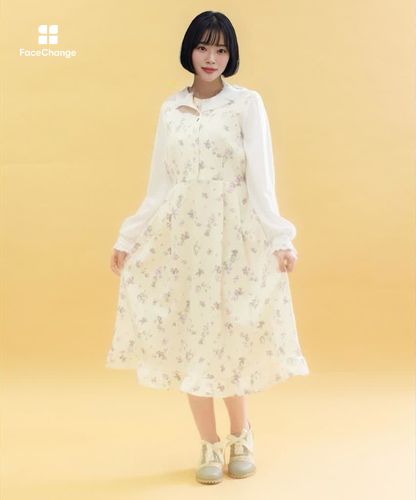 すみれ柄セーラー襟ワンピース | axes femme online shop