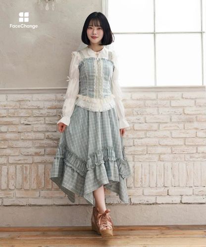 チェックレースフリルビスチェ | 大人衣料 | axes femme 公式