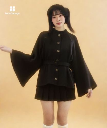 グスタボリンス 比翼コート フレアスリーブ アルチザン レザー black-hair-bob-with-bangs.jpg