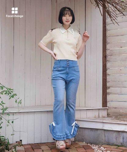 刺繍入りジップニットポロ【ランク別お値下げ対象商品】 | axes femme