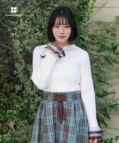 リボン×チュールレースニット【期間限定価格】 | axes femme -outlet