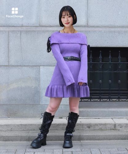 オフショルフリルニットチュニ【期間限定価格】【2点10％・3点15％対象