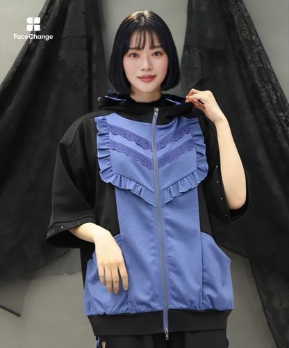 バイカラーフリルパーカー 【10%OFF対象商品】 | NIBBLE POISON | axes