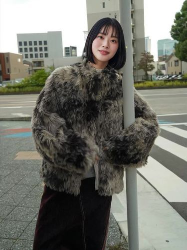 モノトーンミックスミドルファーアウター - RADIATE - RADIATE