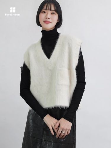 シャギーVネックニットベスト - Aga - Aga｜YAMADAYA STORE